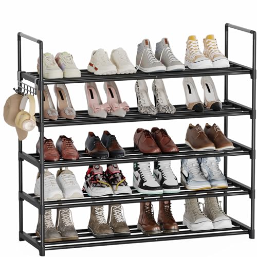 Shoe Rack - 5-Tier Shoe Organizer, Sturdy Shoe Storage Shelf, Perfect for Front Door Entrance, Closet & Entryway, Easy to Assemble, DIY Layering Options (L - 5 Tier) - size: 5 Tiers