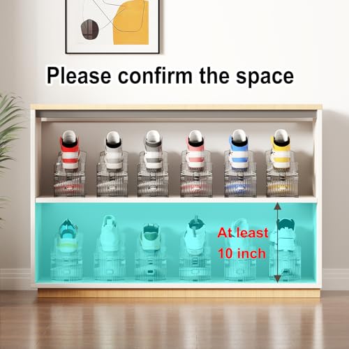 Shoe Slots Organizer for Closet 12Pack Adjustable Shoe Stacker Organizer Storage Shoe Rack Space Saver Storage Shoe Holder Organization (Transparent) - size: 12PACK-Standard