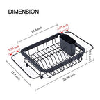 TOOLF Expandable Dish Drying Rack Over The Sink Adjustable Dish Rack in Sink Or On Counter Dish Drainer with Utensil Holder Rustproof for Kitchen - size: Middle