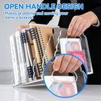 Adevar Clear Acrylic Magazine File Holder 5 Vertical Magazine File Organizer Binder Book Holder for Desk Acrylic Desk Organizer Clear Office Racks & Displays for Office Home Classroom - size: B5, 5 Sections