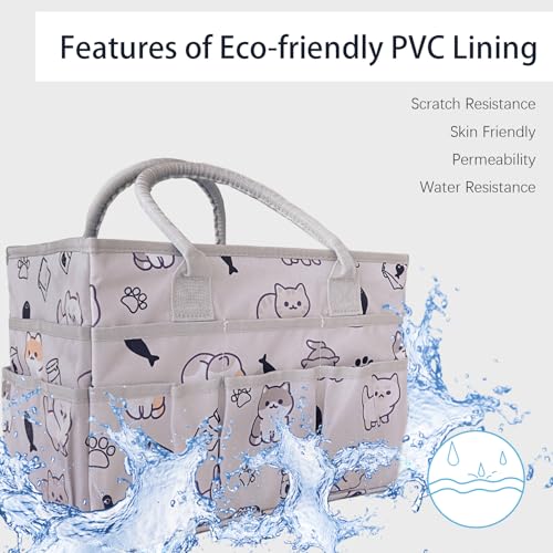 Cupohus Craft Organizer Tote Bag – Art Organizer, Craft Caddy with Multiple Pockets, Large Capacity Supply Storage Bag for Sewing, Knitting, Painting, and Travel (Pet Prints) - color: Pet Prints