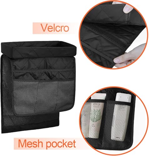 Couch Arm Tray-Couch Arm Cup Holder,Anti-Slip Chair Arm TV Remote Holder for Recliner Sofa Armchair Caddy Bedside Storage Pockets Bag for Pens, Magazines, Snacks, Glasses - color: Black