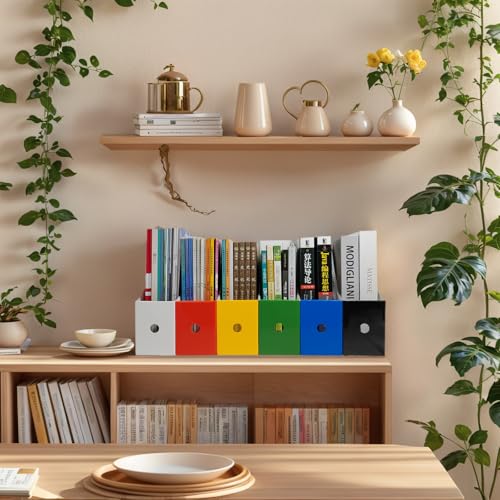 Limitliho 24 Pack Cardboard Magazine File Holder for Desktop ，Blue Book Bins for Classroom Library, Office or Home, Vertical Paper Boxes for Storage with Label(10.6" H x 10.2" L x 3.5" W in) - color: Blue