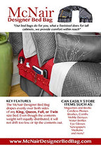 McNair D.B.B. Bedside Storage Organizer/Caddy extends from the left side of the bed to the right side. It provides easy access to remote controls, eye glasses, books, cell phones, water bottles, etc. - size: King