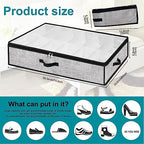 Under Bed Shoe Storage Organizer for Closet 2 Pack- Fits 24 Pairs Underbed Shoes Container Boxes Light Grey - color: Light Grey-24pairs, style: Regular Handle