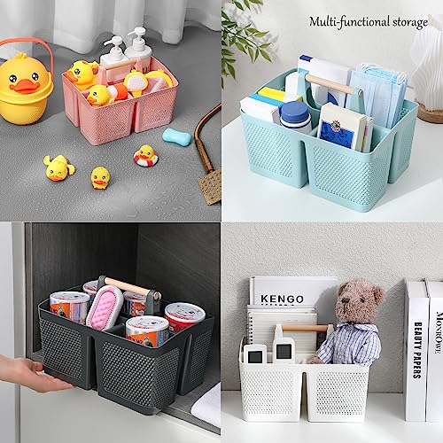 rejomiik Portable Shower Caddy Basket Plastic Cleaning Caddy Organizer Storage Tote with Handle for Bathroom, College, Dorm Room Essentials, Blue - color: Blue