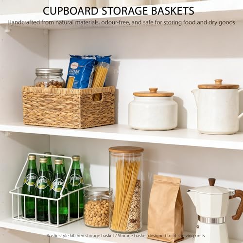 Storage Container, Natural Water Hyacinth Storage Bins Rectangular Basket,Arts and Crafts. - size: Medium