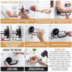 LEVERLOC Soap Holder Shower with Hooks, Bar Suction Cup Soap Dish Tray for Wall, Rust-Proof Stainless Steel Sponge Caddy for Bathroom Accessories Organizer Bathtub Kitchen Sink, Black - style: 1 tier Black