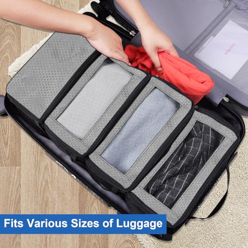 Olosar Suitcase Organizer, Travel Luggage Organizer Portable Hanging Travel Shelves Collapsible Hanging Packing Cubes for Carry on Suitcase - color: Grey-S, size: Small
