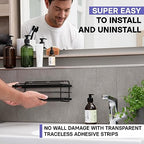 KINCMAX Premium Shower Caddy, 2-Pack Adhesive Shower Organizer, No Drill Bathroom Shelves, Rustproof Stainless Steel Shower Shelves for Inside, Shampoo Holder, Storage Rack, Matte Black - color: Matte Black