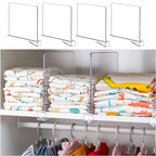 Yieach 4 Pack Clear Acrylic Shelf Divider for Closet Organization - 9.2″ Tall Closet Dividers for Wood Shelves,Cupboard,Vertical Shelf Separators in Closet for T-Shirt,Purse,Handbag,Sweater Organizer - size: Pack of 4