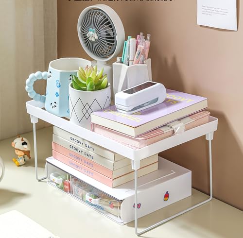 2 Pack Storage Rack, White Leakage Shelf for Placing Cups, Tissue, Seasoning (large)