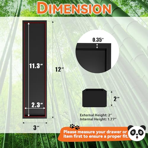 Lixple Bamboo Drawer Organizer, Narrow Silverware Organizer for Kitchen, Stackable Utensil Organizer, 2 Pcs Flatware Organizer, Wooden Storage Box Tray (Black, 12 X 3 X 2 Inch) - color: Black, size: 12 x 3 x 2 Inch