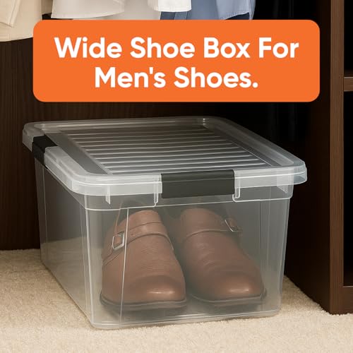 Superio Small Clear Plastic Storage Bin with Lid, 11 Qt, Non-Toxic, BPA Free, Odor Free, Organizer Storage Box, Stackable Plastic Tote for Home, Garage, School, and Office - size: 14.15" x 10" x 6.5"
