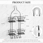 SRIWATANA Shower Caddy Hanging Over Head, Bathroom Shower Organizer Shower Rack Holder with Hooks for Razors - Black - color: Black