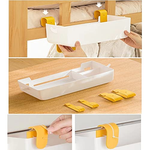 Bunk Bed Shelf, Kids Bunk Bed Caddy | Bedside Caddy for Dorm Bed Loft Bed Rail | Top Bunk Accessories (Yellow) - color: Yellow