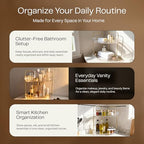2-Tier Acrylic Corner Bathroom Organizer with Handle Round Skincare & Makeup Storage Tray, Waterproof, Lightweight, Heat Resistant Vanity Shelf for Countertop, Kitchen, Bedroom, Dresser