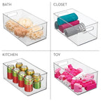iDesign Kitchen Binz BPA-Free Plastic Deep Stackable Organizer with Handles - 8" x 6" x 14.5", Clear - style: Pack of 1