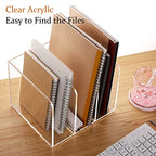 Magazine Holder, Clear Acrylic Magazine Rack, File Organizer for Office Desk, Book Organizer,-One-Piece-3 Vertical spaces,1 pack (B5)…… - style: 3 slots-B5