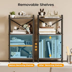 Desktop Bookshelf, 4-Tier Stackable Narrow Bookcase, Adjustable Industrial Desk Organizer & Hutch - Rustic Brown Wood Desktop Book Organizer for Living Room, Bedroom & Home Office - color: Grey