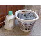 Camco Collapsible Laundry Basket | Features Simple Pop-Open & Collapse-Down Design | Waterproof for Easy Clean-Up | Measures 14.5” x 19.75” x 2.5”/10” Collapsed/Expanded, Taupe & White (51951) - size: 10 inches tall expanded