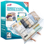 TAILI Vacuum Storage Bags 4 Pack, LONG SIDE ZIP (2 Large+2 Jumbo), Multi-Size Vacuum Seal Bags for Clothing, Storage Bulky Beddings, Blankets and Clothes, Space Saver for Closet Organization - size: 4 Combo