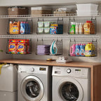 Sonyabecca 3-Pack Hanging Laundry Baskets, Foldable Metal Wire Shelves with 360° Rotating Hooks, Space-Saving Over Washer/Dryer or Closet Storage for Laundry Room & Closet Organization, Black - size: 3-Pack 15.74*11*35.43inch