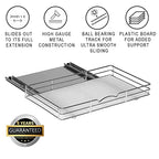 Pull-Out Cabinet Spice Rack Organizer - Slim Slide-Out Storage for Spices, Bottles & Jars, Premium Heavy-Duty Steel, Easy Install for Narrow Kitchen Cabinets - 18 ⅜ W x 10 ½ D x 2 ¾ H, Chrome - size: 18 Inch - Single