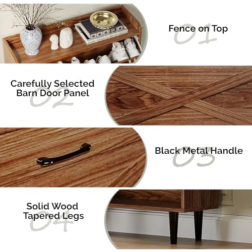 VINGLI Shoe Storage Cabinet for Entryway with 2 Flip Drawers, Ultra Slim Freestanding Entryway Shoe Organizer with Wood Tapered Legs,Hidden Closed Shoe Rack,31.6" W * 9.4" D * 39.4" H, Walnut - color: Walnut, size: 31.5"W 2 Drawers
