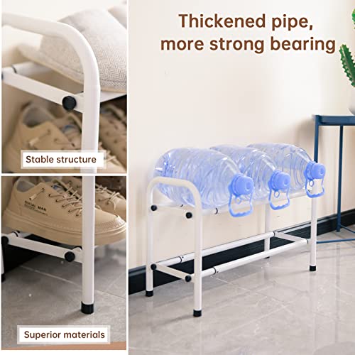 Gonfoam 2-Tier Expandable Shoe Rack,Adjustable Shoe Shelf Storage Organizer Heavy Duty Metal Free Standing Shoe Rack for Entryway Closet Doorway (White) - color: White, size: 2 Tier