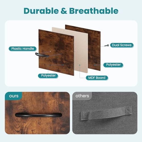 OLIXIS 7 Drawer Dresser for Bedroom, Wide Fabric Storage Tower with Wooden Top and Metal Frame, Closet Chest Organizer Furniture, TV Stand for Living Room Hallway, Rust Brown - color: Rust Brown, size: 11.8"D x 39.4"W x 30"H (7 Drawers)