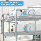 4 Tiers Stackable Can Rack Organizer, Wear-resistant Upgrade Beverage Food Can Dispenser Holder Holds up to 48 Cans for Kitchen Cabinet and Pantry (Silver) - color: Silver
