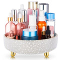 Honeydak White Bling Perfume Makeup Organizer Bling Mother's Day Nurse Day Gifts for Women Bathroom Organizers and Storage 360 Rotating Makeup Organizer for Countertop(Pearl) - size: Pearl
