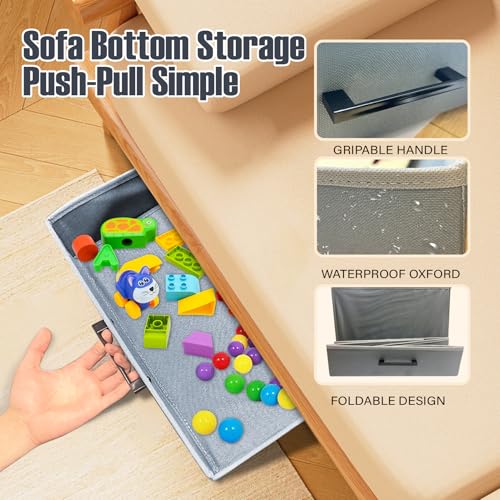 Under Couch Storage, 2 Pack Under Bed Containers, Foldable Under Sofa Storage keeps things out,Under Couch Storage Box for Toys,Blocks,Puzzles, Plush Dolls,Books(23.62 * 15.75 * 3.93in) - size: 23.62*15.75*3.93in