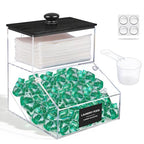 2 in 1 Dryer Sheet Holder & Laundry Pods Container, Laundry Detergent Organizer Container with Lid, Acrylic Laundry Room Organization Storage Containers with Labels, Dishwasher Pod Holder - color: Black - New 1