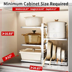 PureBox Pots and Pans Organizer Rack with Lid Holder – 8 pots, 304 Solid Stainless Steel Shelves Heavy Duty Adjustable Under Cabinet Pot Rack, Double-Sided Cabinet Organizer, Holds 100Lbs, Silver - color: Silver