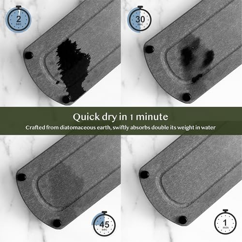 2PCS Water Absorbing Stone Soap Tray for Kitchen Bathroom Sink, Quick Dry Diatomaceous Earth Drying Rack and Shower Caddy, Soap Dispenser and Sponge Holder Organizer for Countertop - color: Glacier Gray