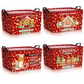 4 Pack Christmas Storage Bin Collapsible Large Christmas Gingerbread Man Storage Baskets for Gifts Canvas Laundry Basket Foldable Box with Handle for Office Home Bedroom Clothes Toys Decor - style: Gingerbread Man