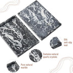 Marble Bathroom Tray,Pure Natural Vanity Tray,Marble Tray for Kitchen Counter Non-Ceramic/Non-Resin,Stone Trays 12 x 8 inch - color: Black White