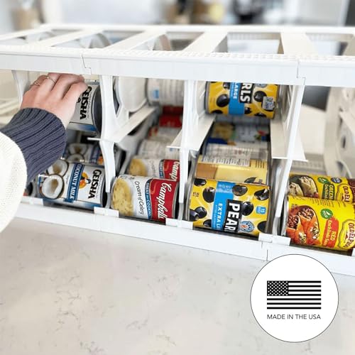 Shelf Reliance Cansolidator Pantry Plus - 2-Pack Can Organizer for Pantry, Stackable Soda Can Storage for Kitchen, Holds 60 Cans of Food or Soda - size: 2 Pack, style: 60 Soup Can