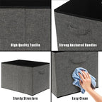 Simple Houseware 15 x 13 Inch Collapsible Fabric Storage Bin with Handles, 2 Pack, Dark Gray - color: Dark Grey