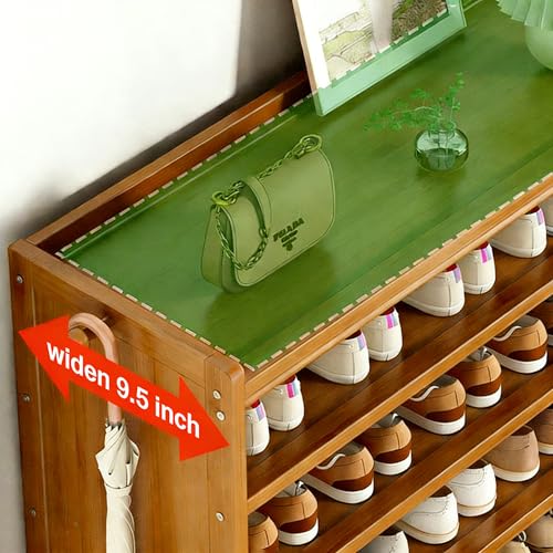 5 Tier Shoe Rack Bamboo Shoe Shelf Storage Organizer Shoe Stand for Closet, Entryway, Hallway, Bathroom and Living Room, Natural - size: 5 TIER