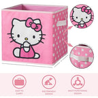 Hello Kitty Set of 2 Durable Storage Cubes with Handles, 10"x10"x10" Cubes - color: Hello Kitty