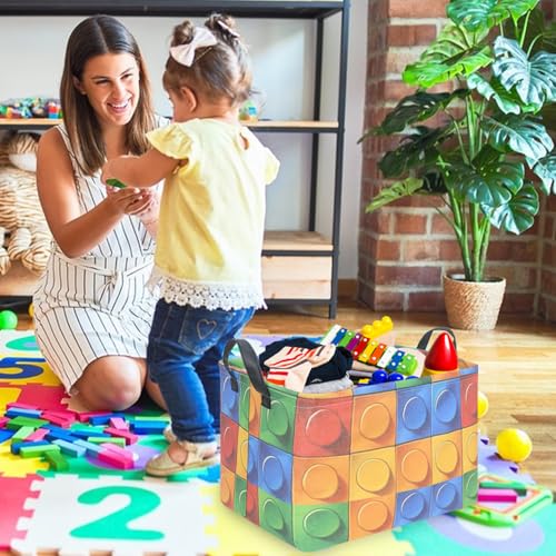 FXOLCSHE Building brick Basket,Building block book storage box,Laundry hamper,Waterproof foldable Kid's laundry basket,Shelf box,Baby Room decor(Building block) - color: Block