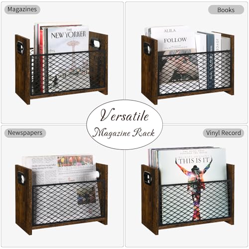 YINMIT Magazine Holder, Magazine Rack Floor, Magazine Storage Basket, File Holder Organizer, Folder Organizer for Magazines, Books, Newspapers, Tablets (Medium) - size: Medium