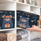 Custom Storage Basket with Name, Personalized Storage Bins with Zipper Lid, Foldable Fabric Storage Box Large capacity with Handle Tree Bear - color: Option 13