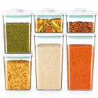 Airtight Food Storage Containers with Lids – 6 Pack BPA-Free Pop Containers for Pantry Organization, Cereal, Flour, Rice, Sugar – Stackable Kitchen Canisters (0.5, 1.2, 1.8 Qt) Set of 6