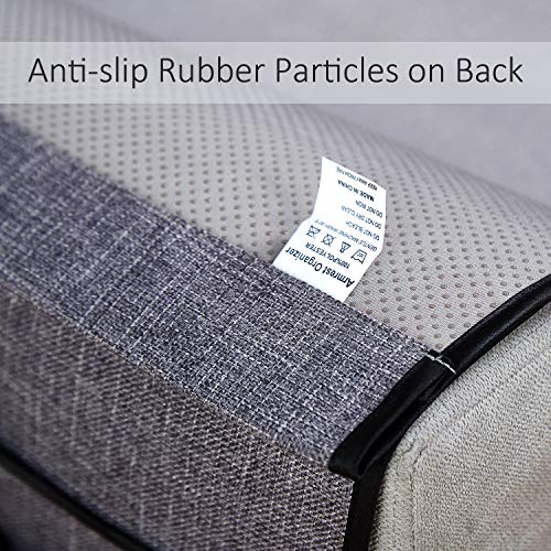 FLYILY Sofa Armrest Organizer Non-Slip Arm Chair Hanging Caddy Remote Control Holder for Magazine, Phone, Books, Glasses(Grey,13in) - color: Gray, size: 35"x13"
