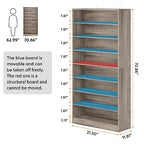 Tribesigns Tall Shoe Cabinet, 9 Tiers 40-45 Pairs Heavy Duty Wood Freestanding Shoe Storage Cabinet, 70.8'' Tall Shoe Cabinet with Open Storage for Entryway (1, Beige Gray) - color: Beige Gray