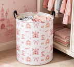 Essme Kids Laundry Basket,Castle Hamper Waterproof Storage Bin for Girls, Pink Hamper,Gift Baskets(Castle) - color: Castle